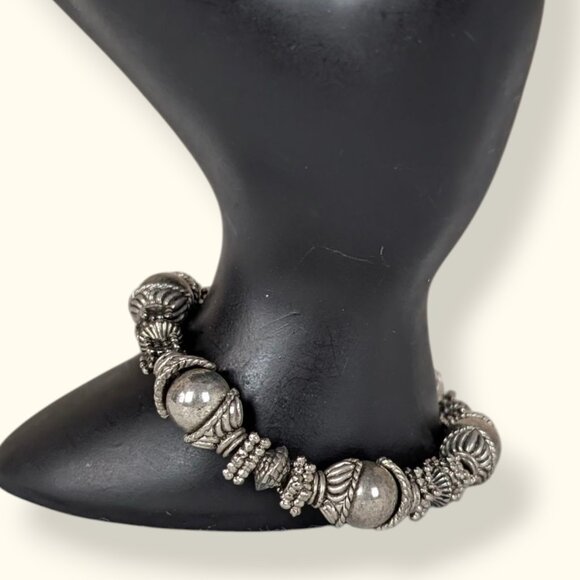 V. Metal Beaded Stretch Bracelet - Picture 2 of 4